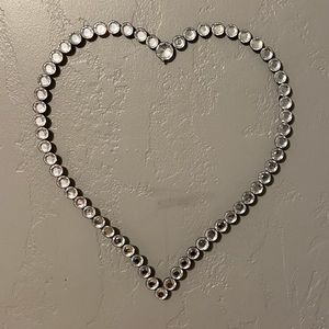Black heart with rhinestones